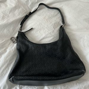 Authentic Gucci Black Leather Hobo Bag